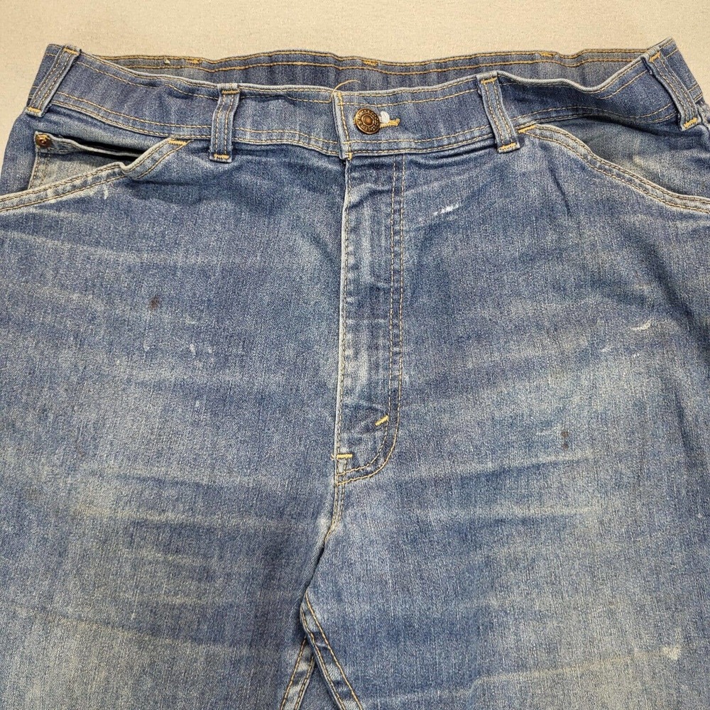 Vintage Levis Mens Jeans Orange Tab Made In USA 35x28 Tag (38x29) Medium Wash - Picture 2 of 16